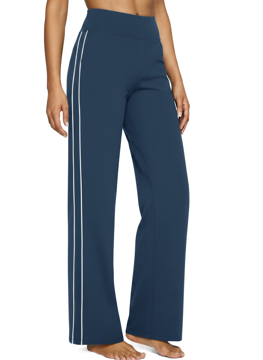 Aoysky Womens Dark Blue Wide Leg Yoga Pants