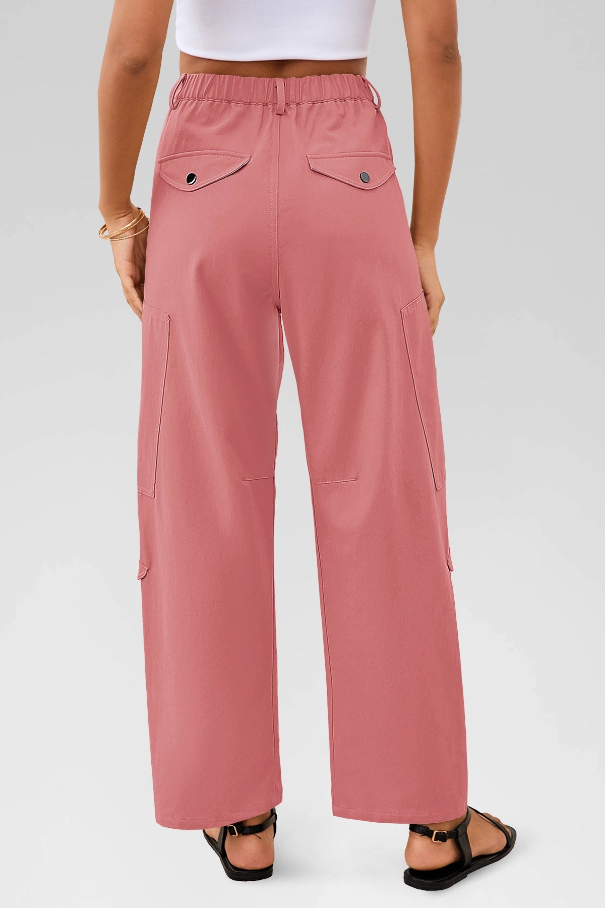 Aoysky Womens Dusty Pink Barrel Pants