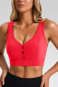 Aoysky Womens Red Deep V Sports Bra