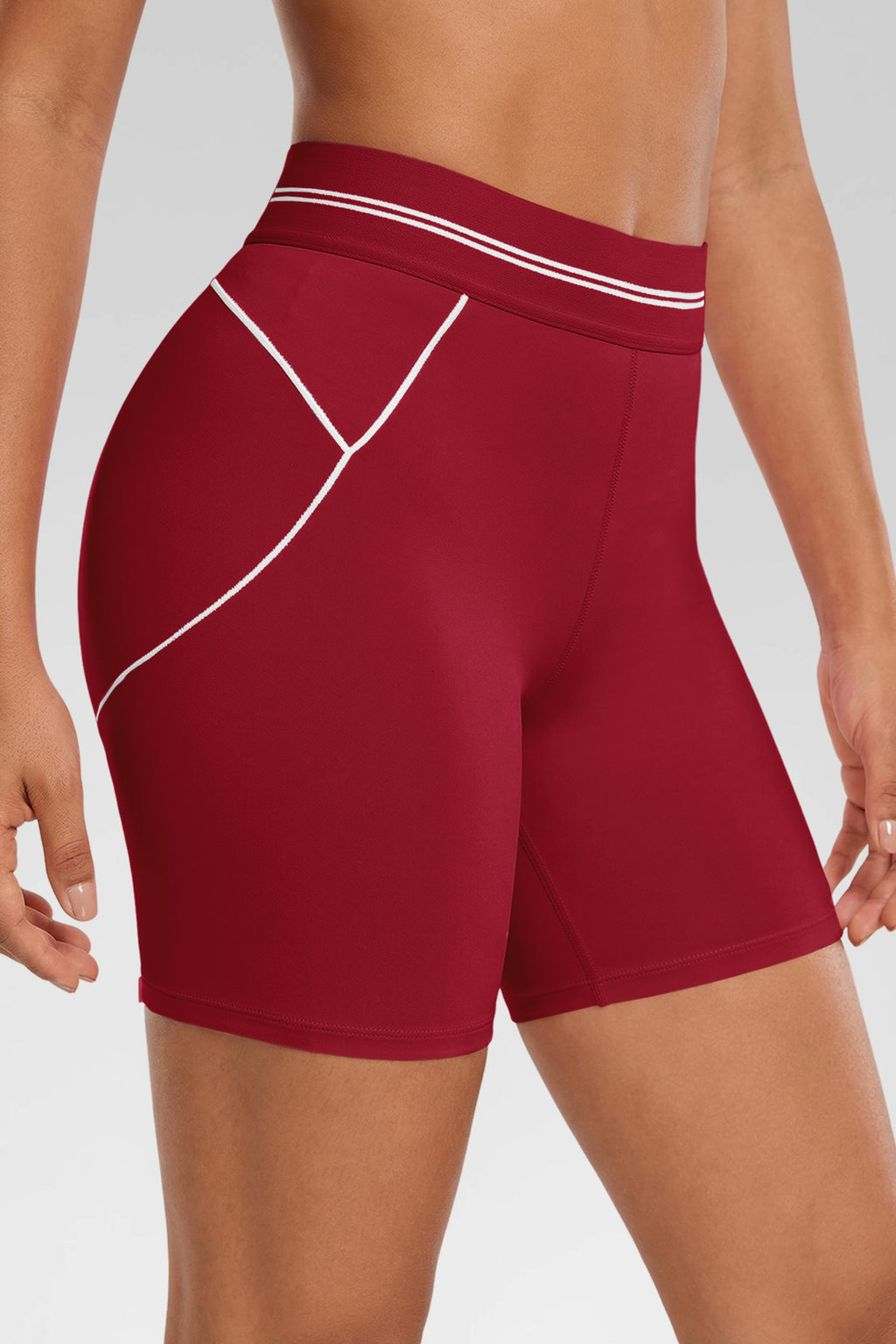 Aoysky Womens Red Buttery Soft Biker Shorts