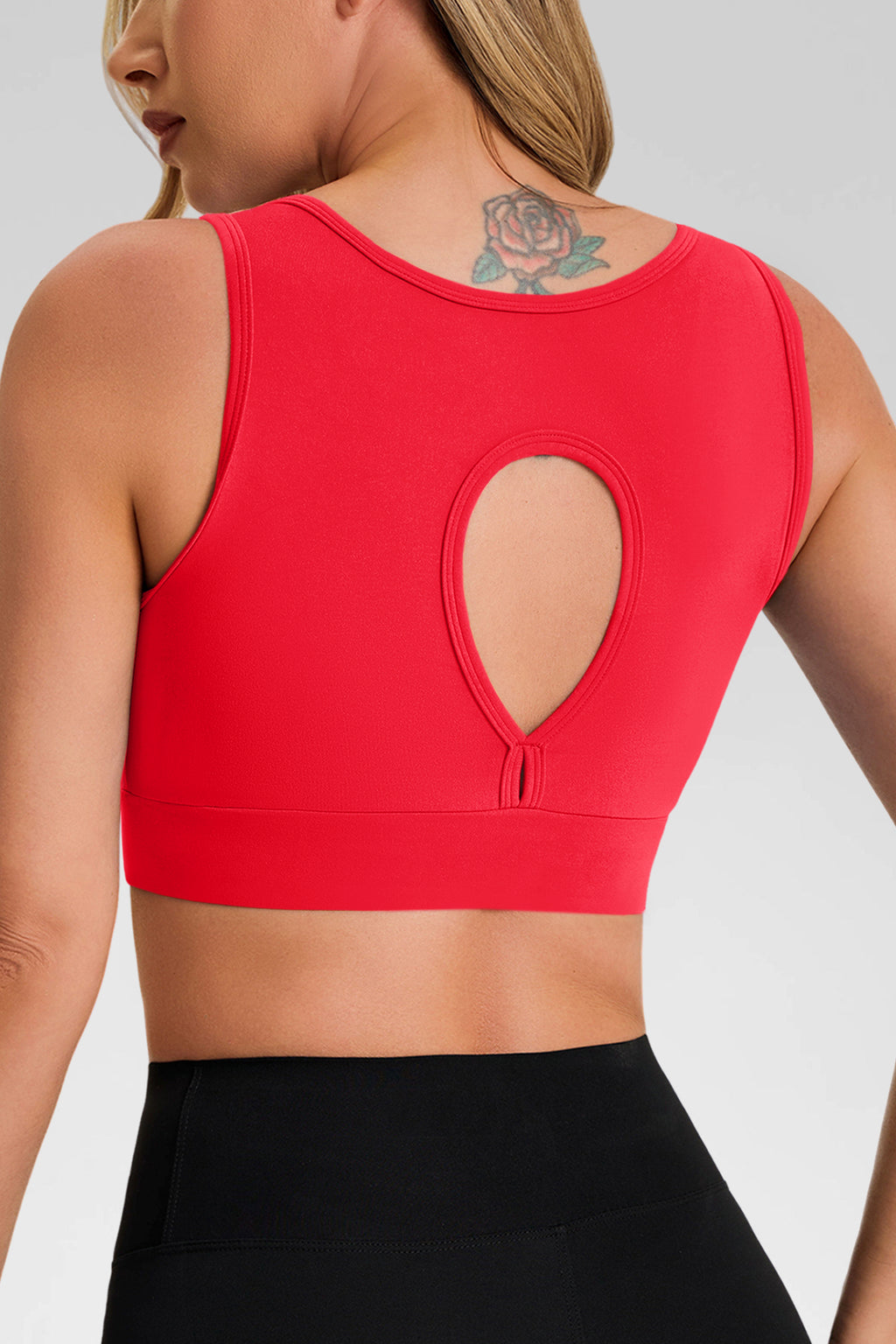 Aoysky Womens Red Deep V Sports Bra