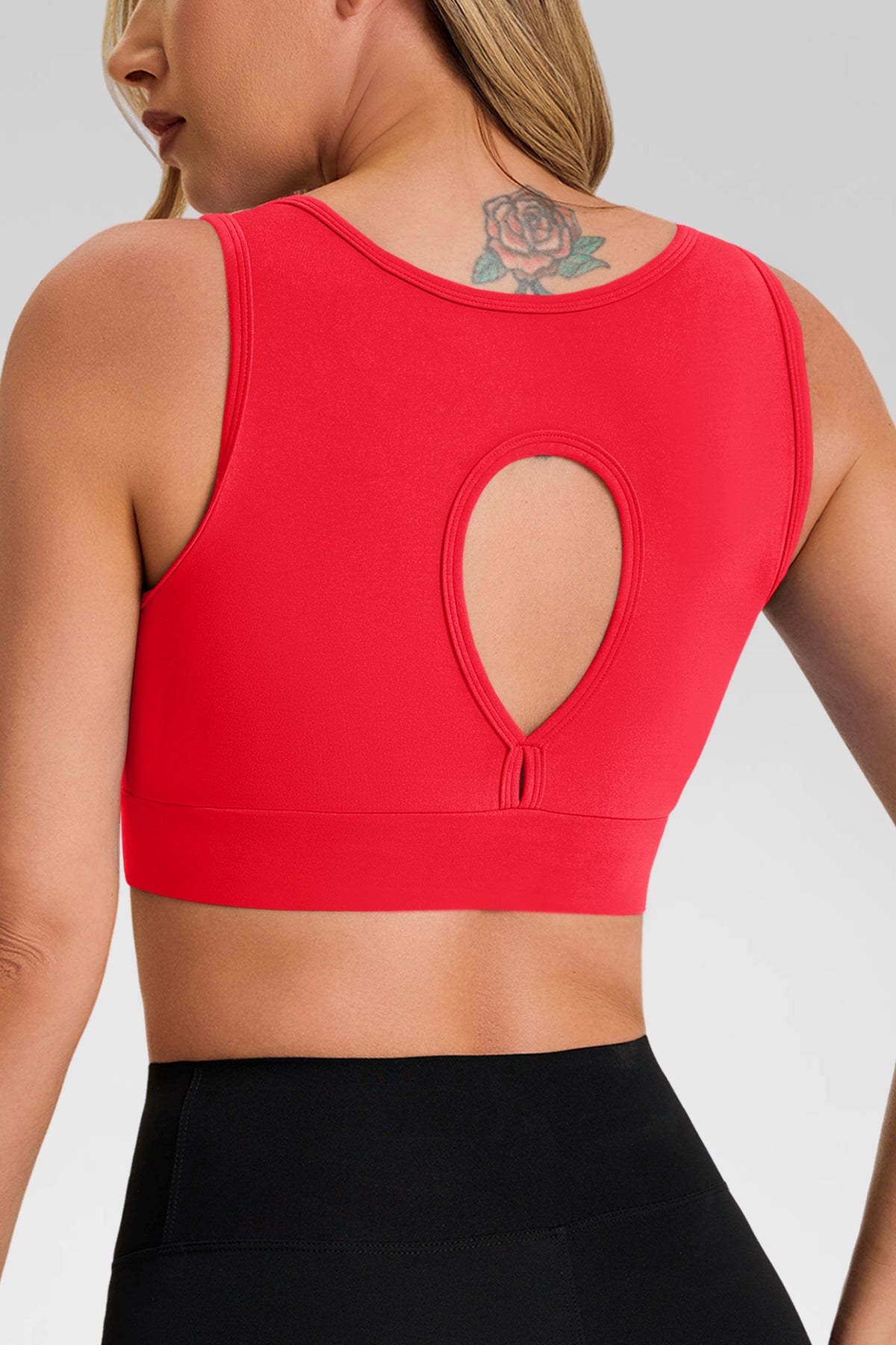 Aoysky Womens Red Deep V Sports Bra