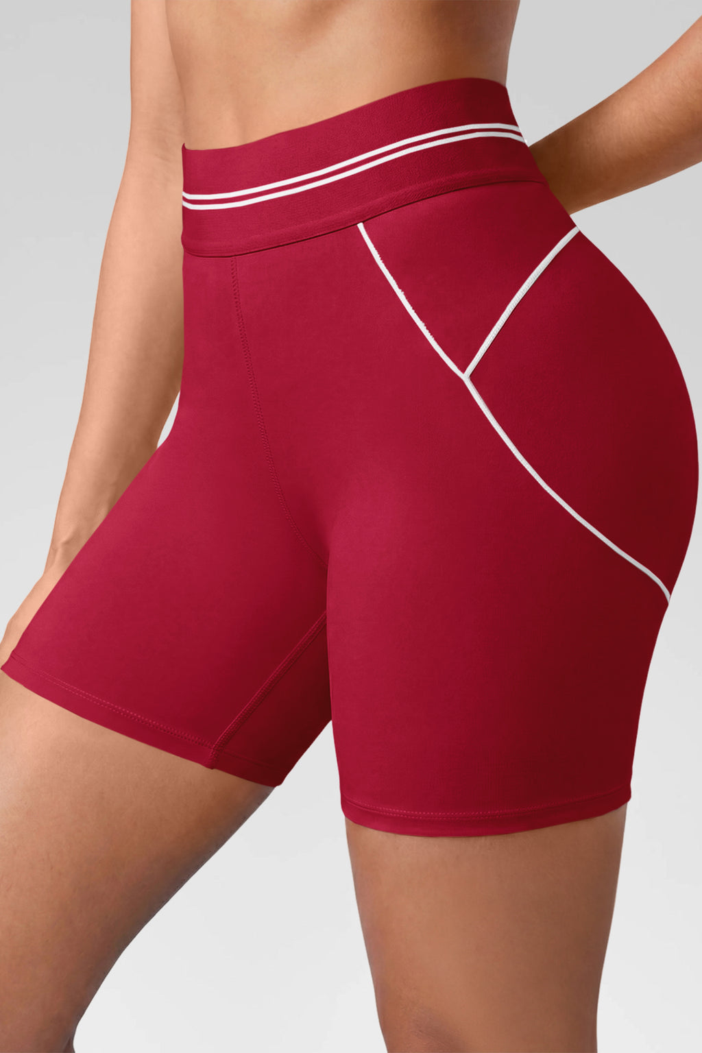 Aoysky Womens Red Buttery Soft Biker Shorts