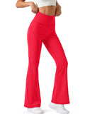 Aoysky Womens Red Flare Yoga Pants