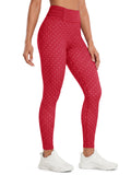 Aoysky Womens Red Ruched Yoga Leggings