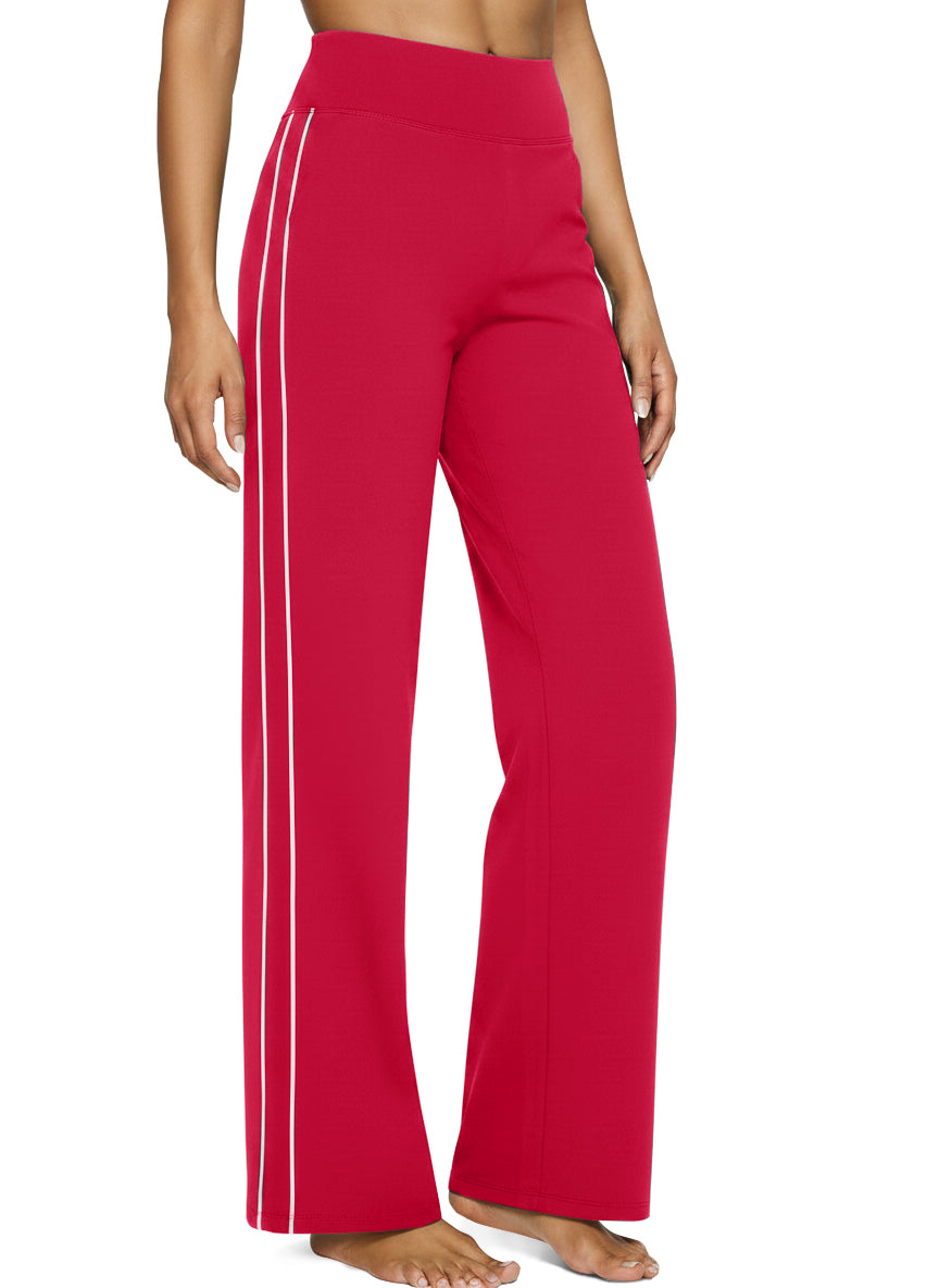 Aoysky Womens Red Wide Leg Yoga Pants