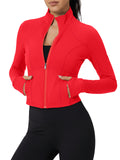 Aoysky Womens Red Cropped Workout Jacket