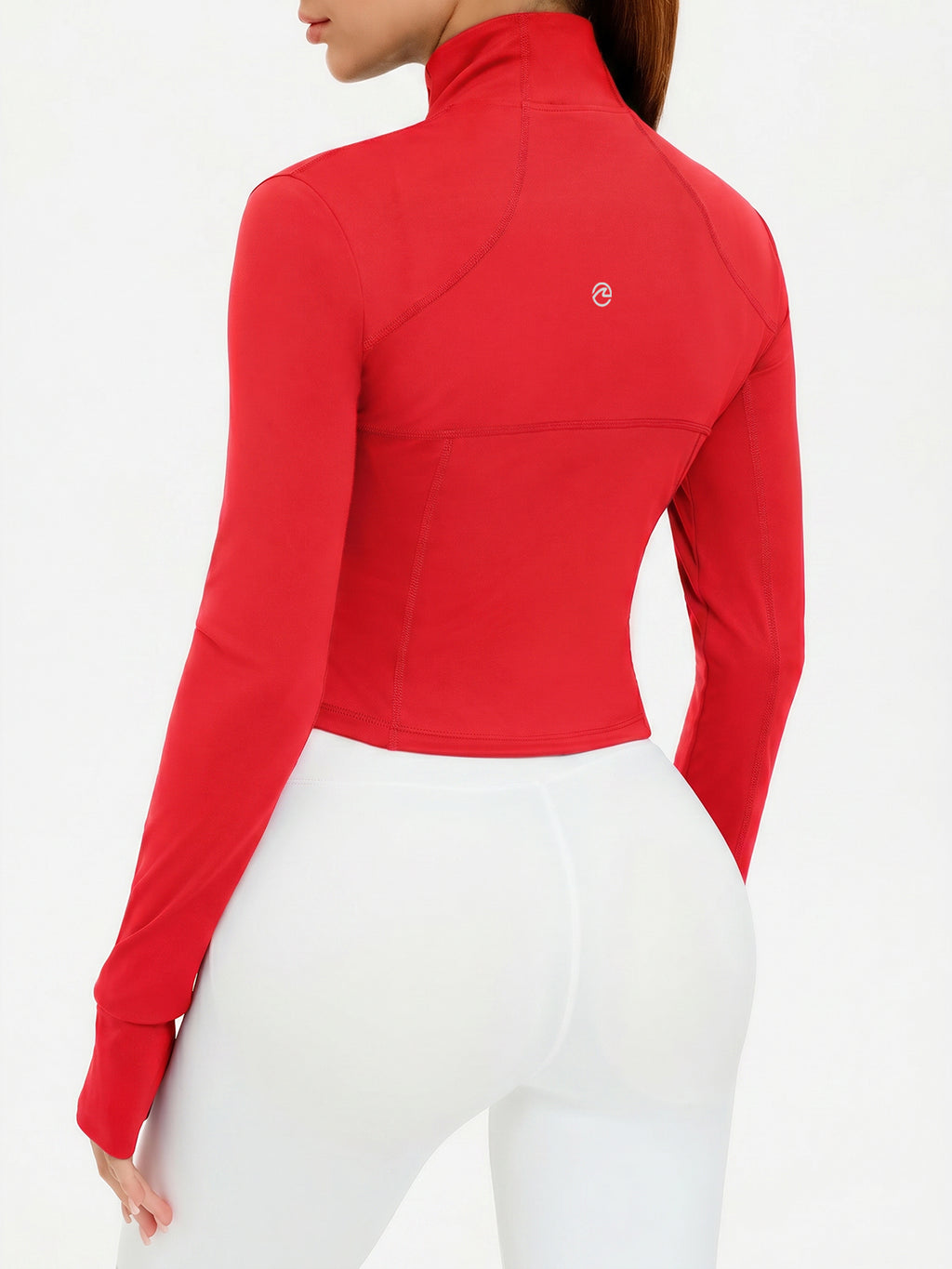 Aoysky Womens Red Cropped Workout Jacket