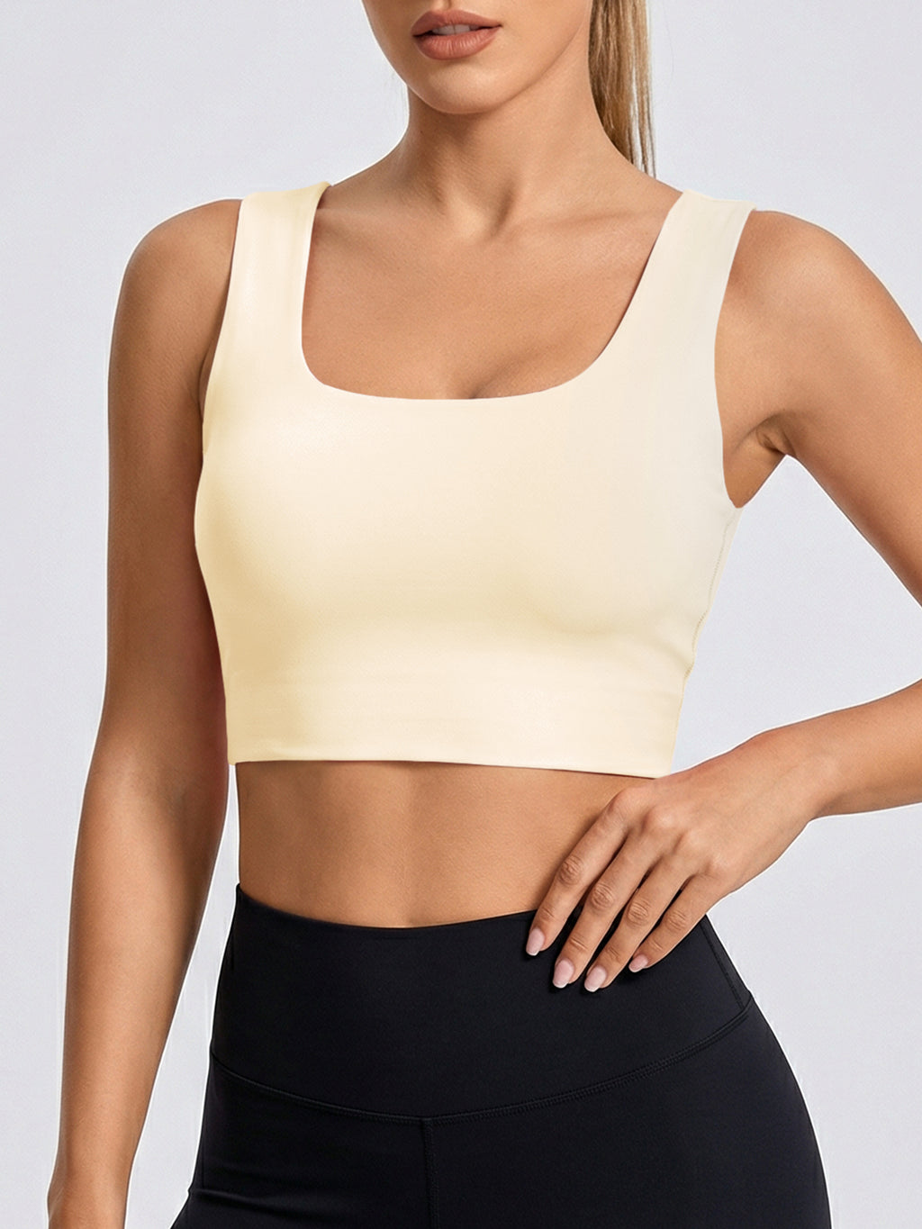 Aoysky Womens Apricot Square Neck Sports Bra
