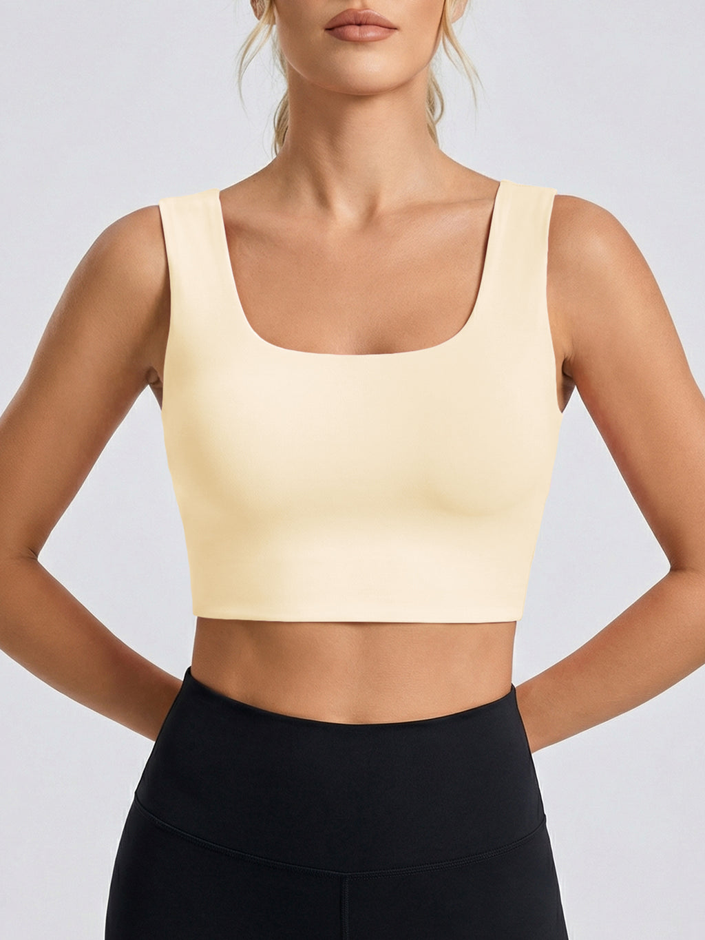Aoysky Womens Apricot Square Neck Sports Bra