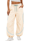 Aoysky Womens Apricot Parachute Track Pants