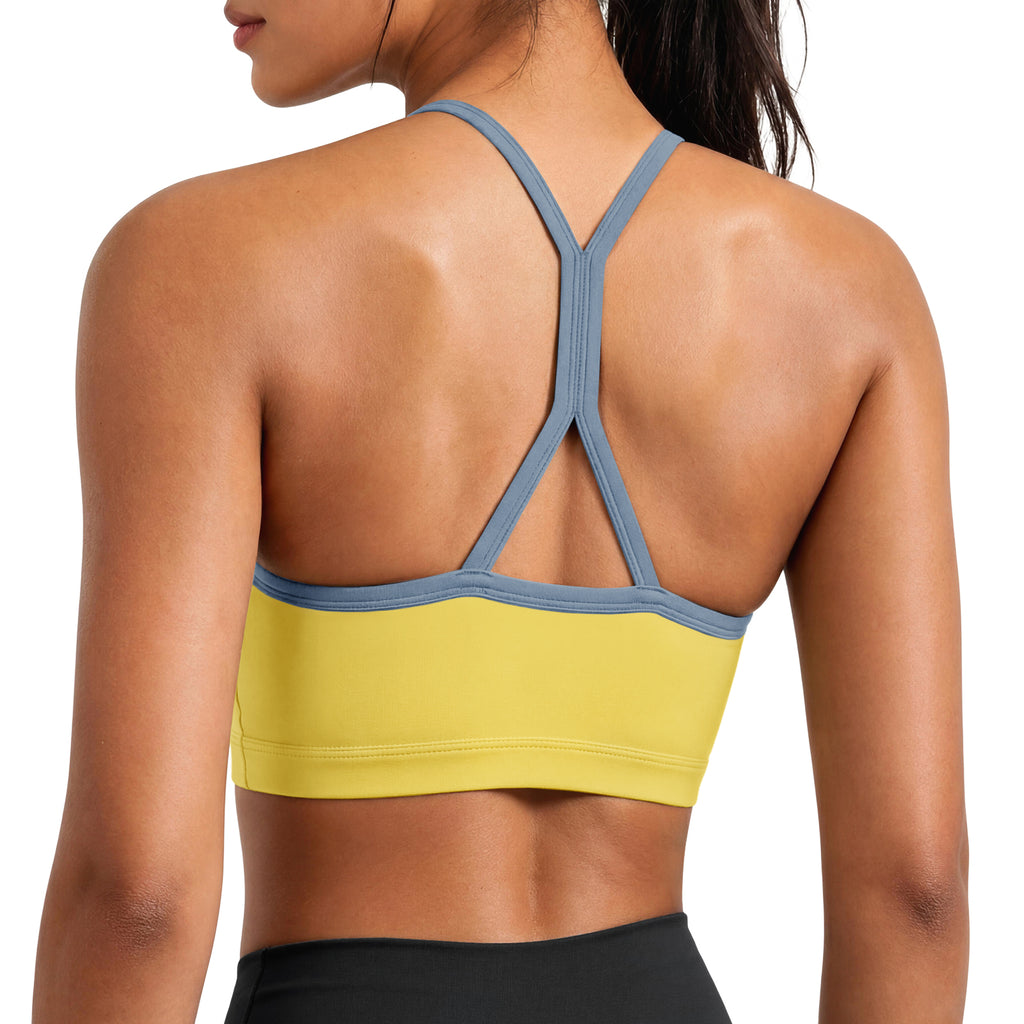 Aoysky Womens Yellow Racerback Sports Bra