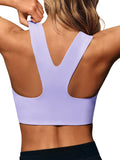 Aoysky Womens Purple Square Neck Sports Bra