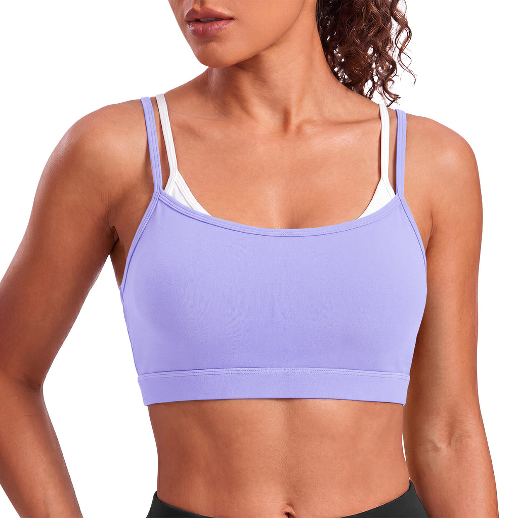 Aoysky Womens Purple Strappy Sports Bra