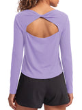 Aoysky Womens Purple Open Back Top