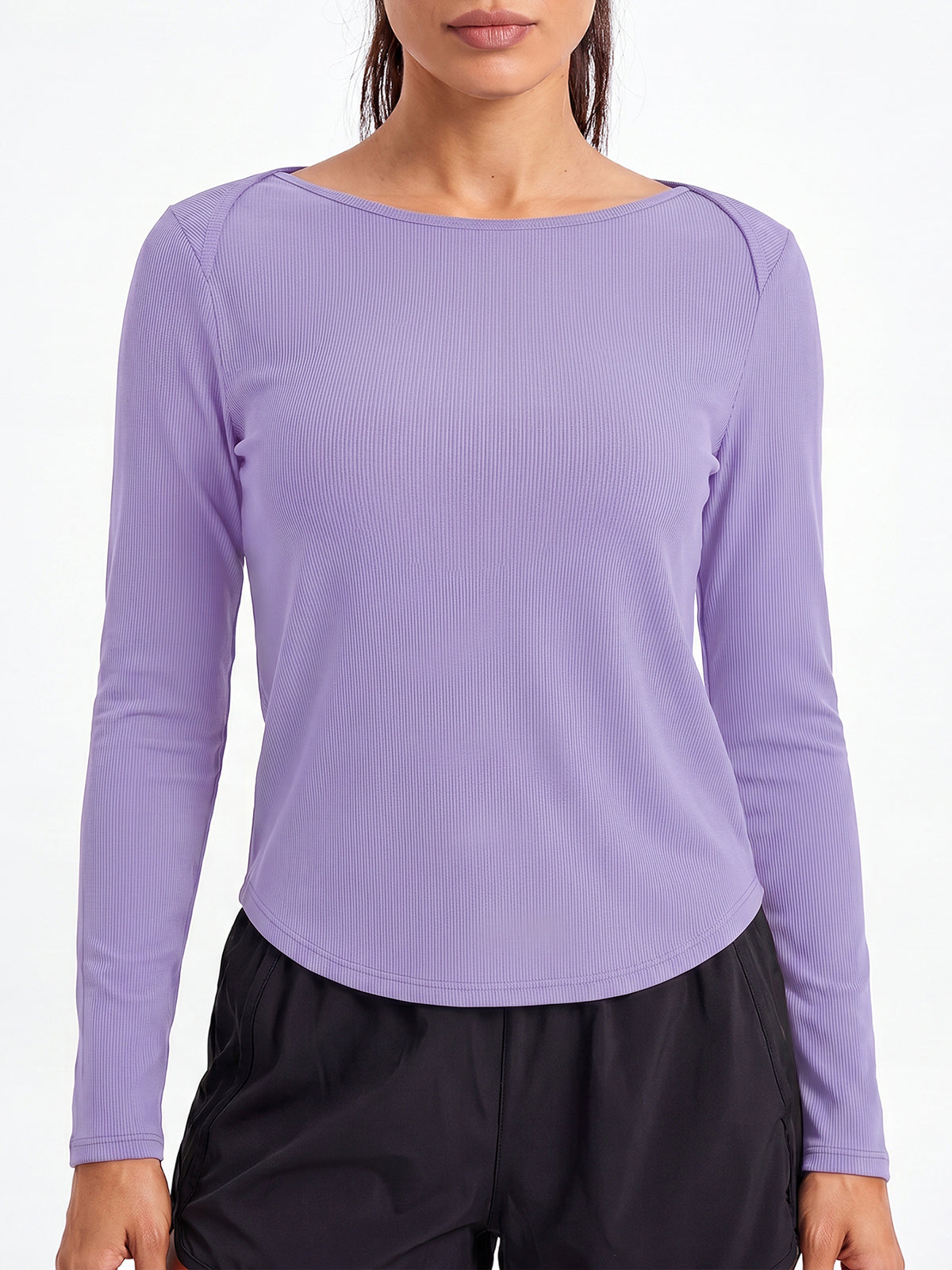 Aoysky Womens Purple Open Back Top