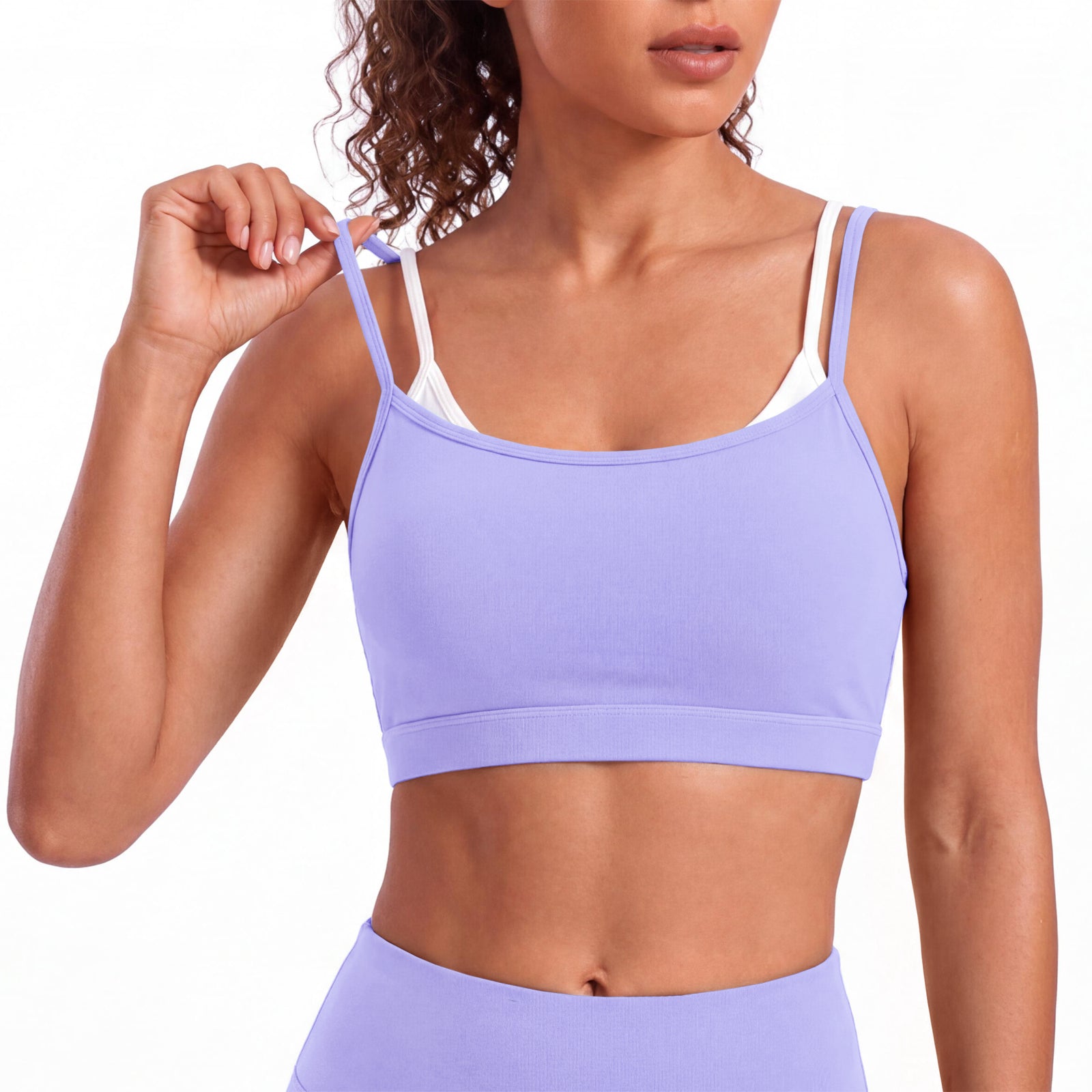 Aoysky Womens Purple Strappy Sports Bra