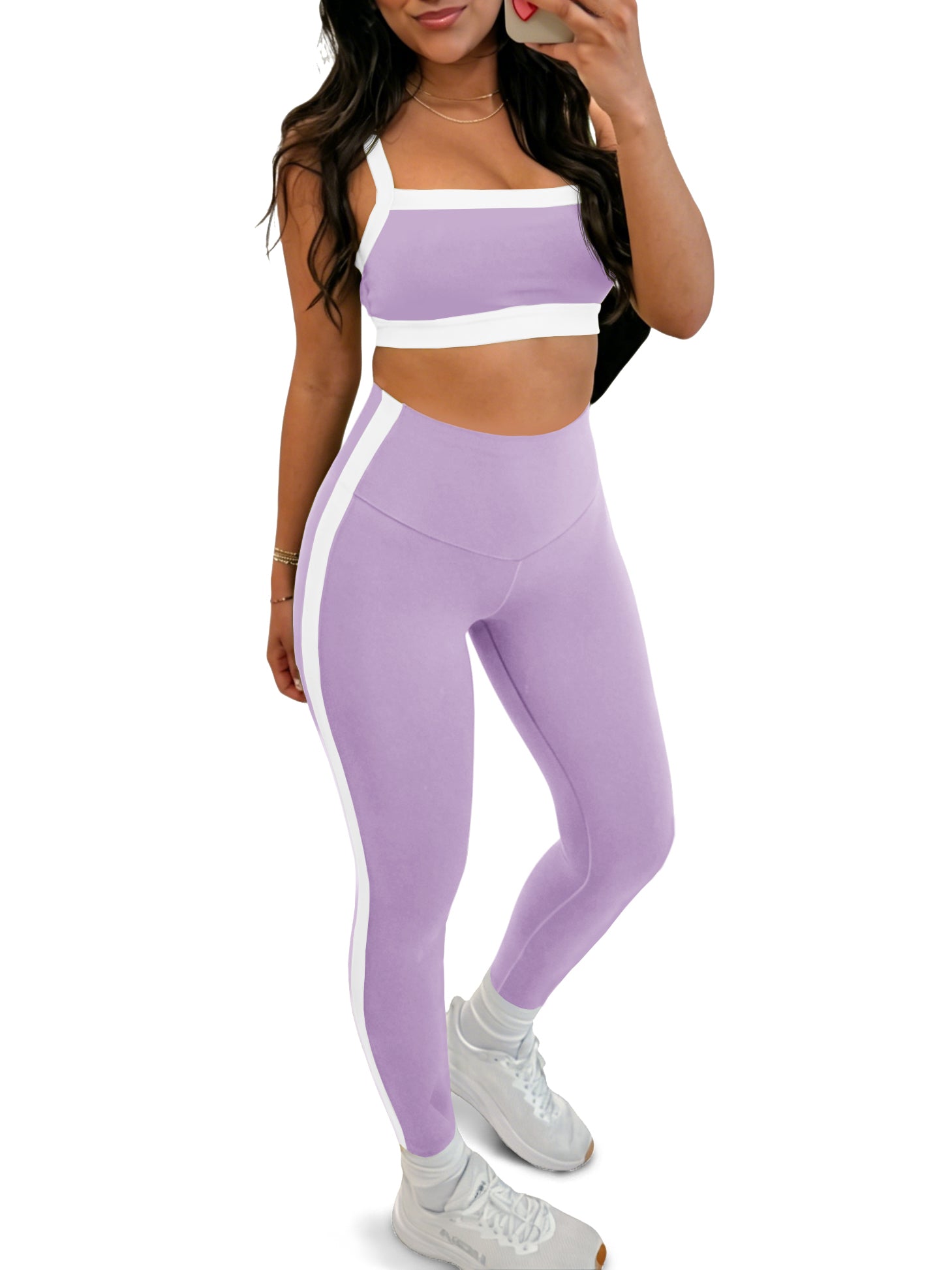 Aoysky Womens Purple 2 Piece Workout Set