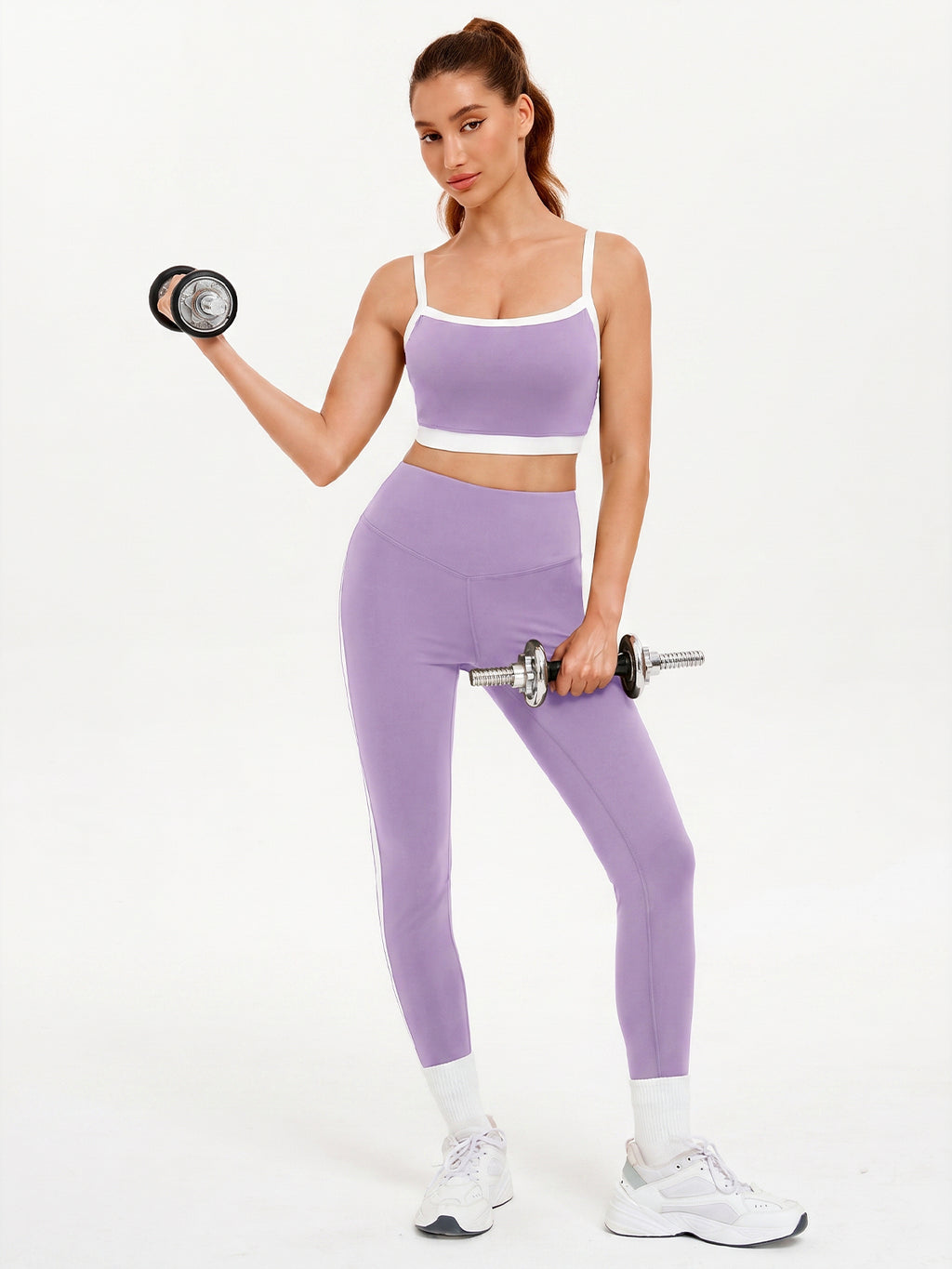 Aoysky Womens Purple 2 Piece Workout Set