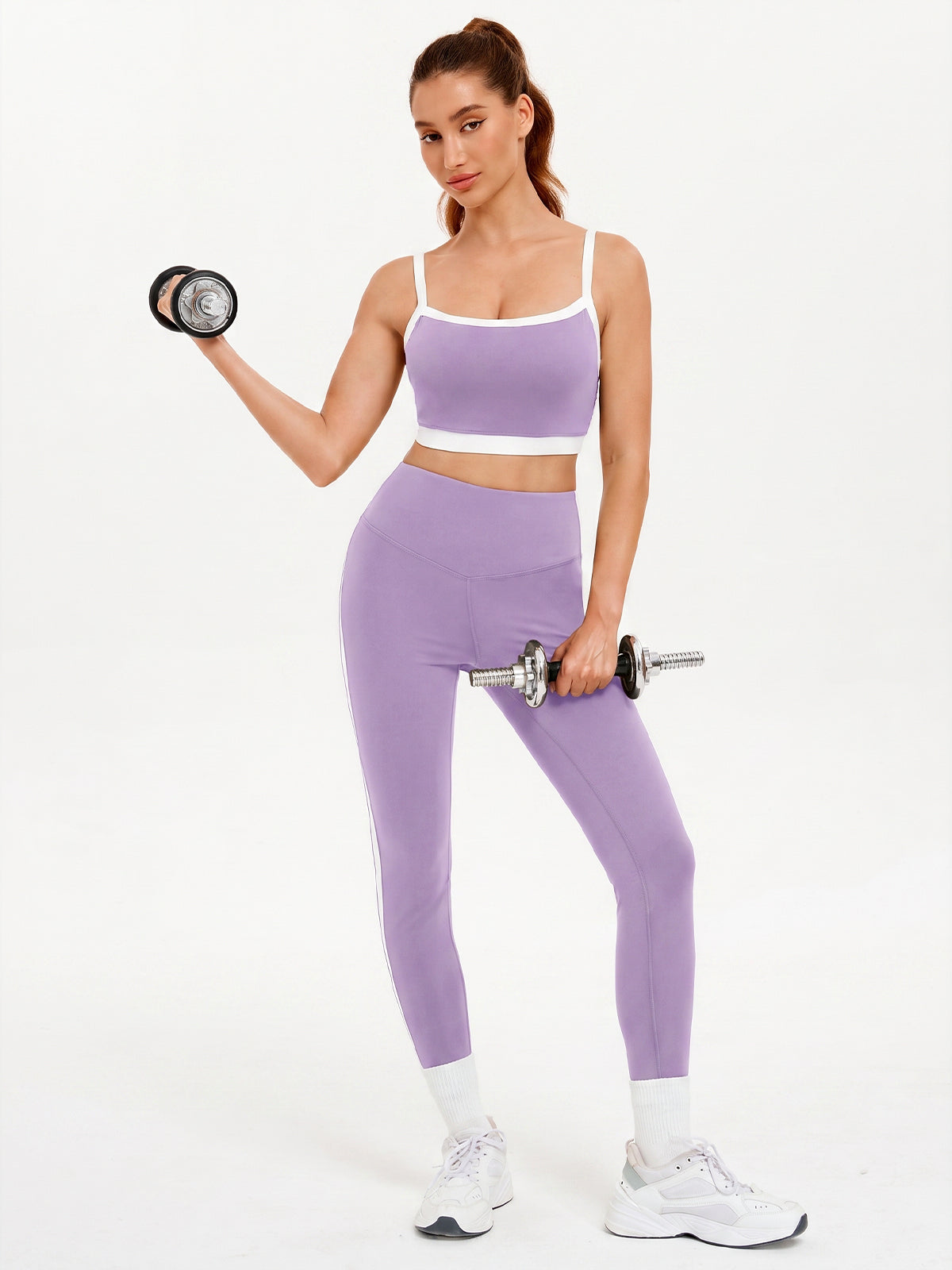Aoysky Womens Purple 2 Piece Workout Set