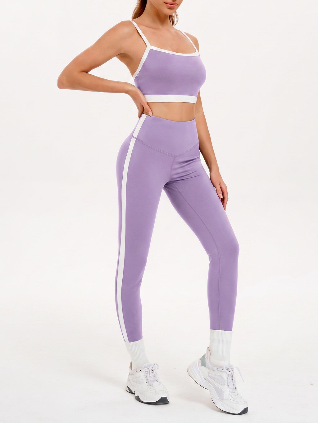 Aoysky Womens Purple 2 Piece Workout Set