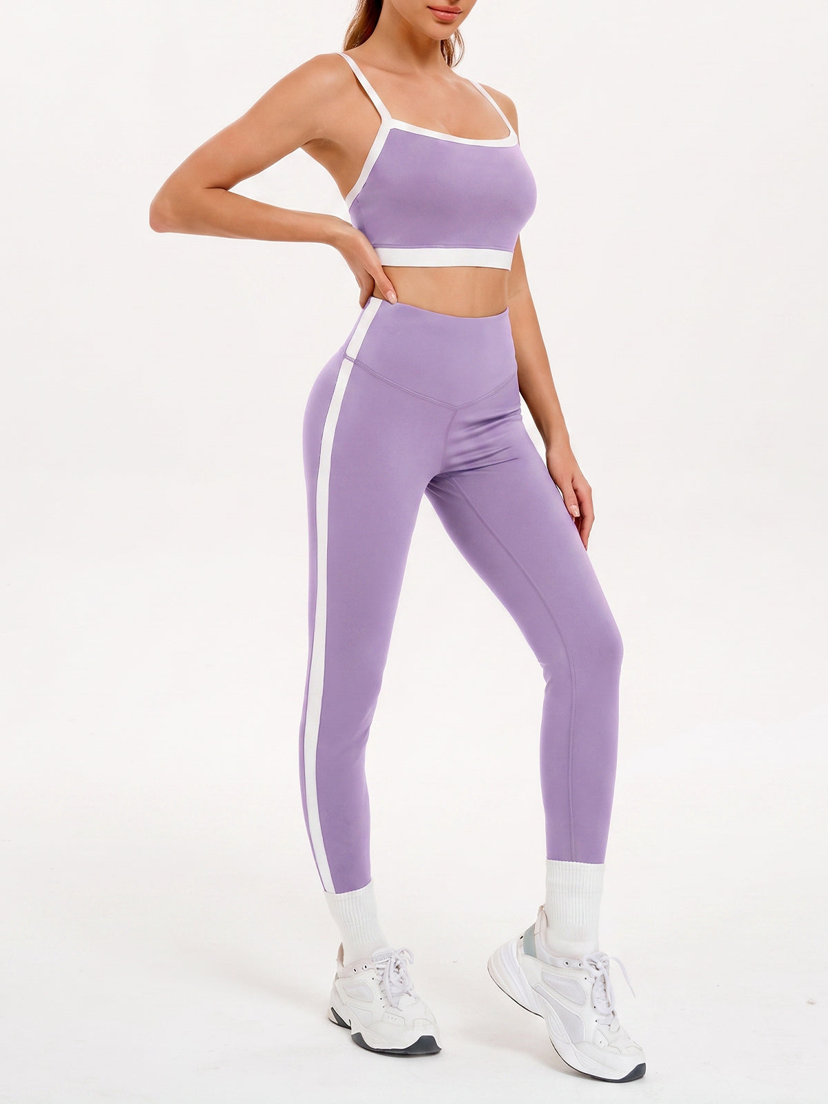 Aoysky Womens Purple 2 Piece Workout Set