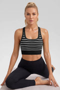 Aoysky Womens Black Ribbed Racerback Bra